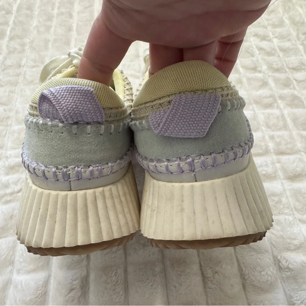 Dolce Vita‎ 7.5 Dolen Lace Up Sneakers Shoes ~ Pastel Rainbow Platform